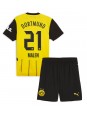 Otroške Nogometnih dresov Borussia Dortmund Donyell Malen #21 Domači 2024-25 Kratki rokavi (+ hlače)